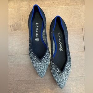 Rothy's NEW limited edition The Point 1 Midnight Metallic flats size 10.5